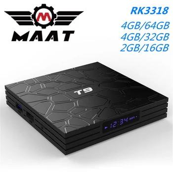 

5PCS/Lot T9 Android 9.0 Smart TV Box 4K Set Top Box Rockchip RK3318 Quad Core 4GB Ram 64GB Rom 2.4G/5G Wifi Media Player