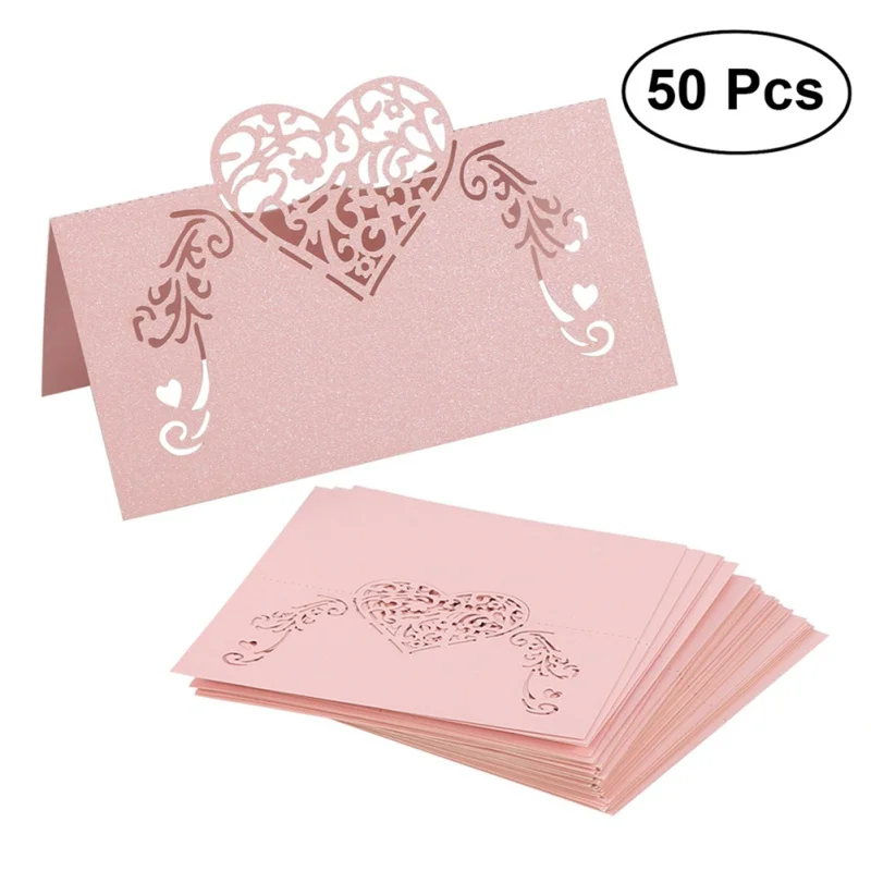  50PCS Creative Love Invitation Card Hollow Card Wedding Seat Card Blessing Greeting Card Wedding Su - 4000115665354