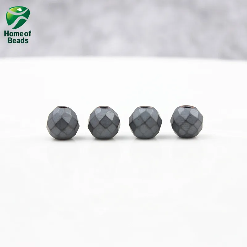 

AAA Stone Hematite loose Faceted Spacer Beads Grey Color Hematite 2 4 6 8mm (50 pieces/lot) For DIY Jewelry Making HLB1020
