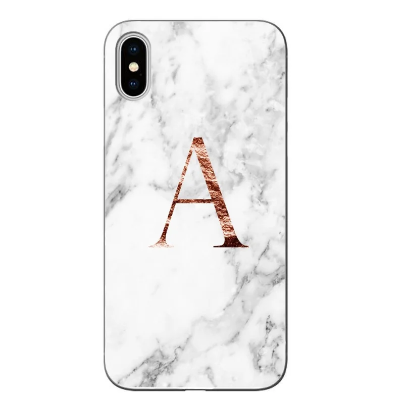 Мягкий чехол из ТПУ для iPhone 5S 6 6s 7 8 Plus XS XR XSMAX с надписью "Monogram J Q A B rose marble" - Цвет: TPU