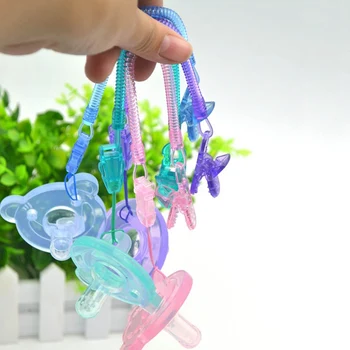 

Baby Infant Toddler Dummy Pacifier Elasticity Soother Nipple Clip Chain Holder Strap For Baby Nipple Teether Chew Toy