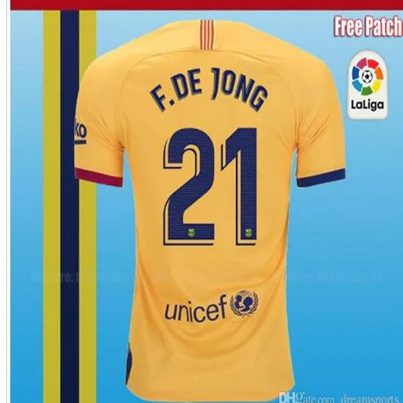 Для взрослых,, Barcaed Jersey soccer F. DE JONG GRIEZMANN MESSI SUAREZ ARTHUR COUTINHO VIDAL I. RAKITIC, футболка для футбола - Цвет: shirt
