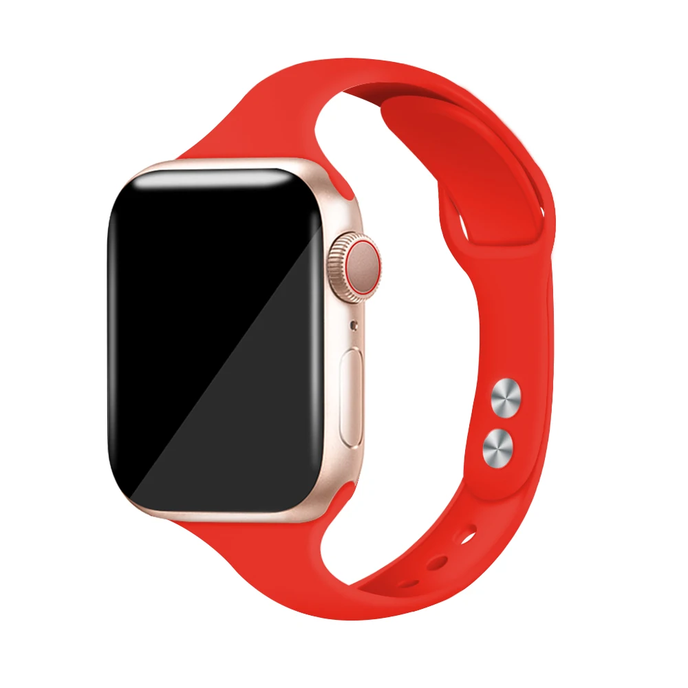Grand Red Силиконовый ремешок для Apple Watch 38 мм 42 мм iwatch 4 ремешок 44 мм/40 мм спортивный браслет резиновый ремешок для iwatch 5 4 3 2 1 - Цвет ремешка: Grand Red