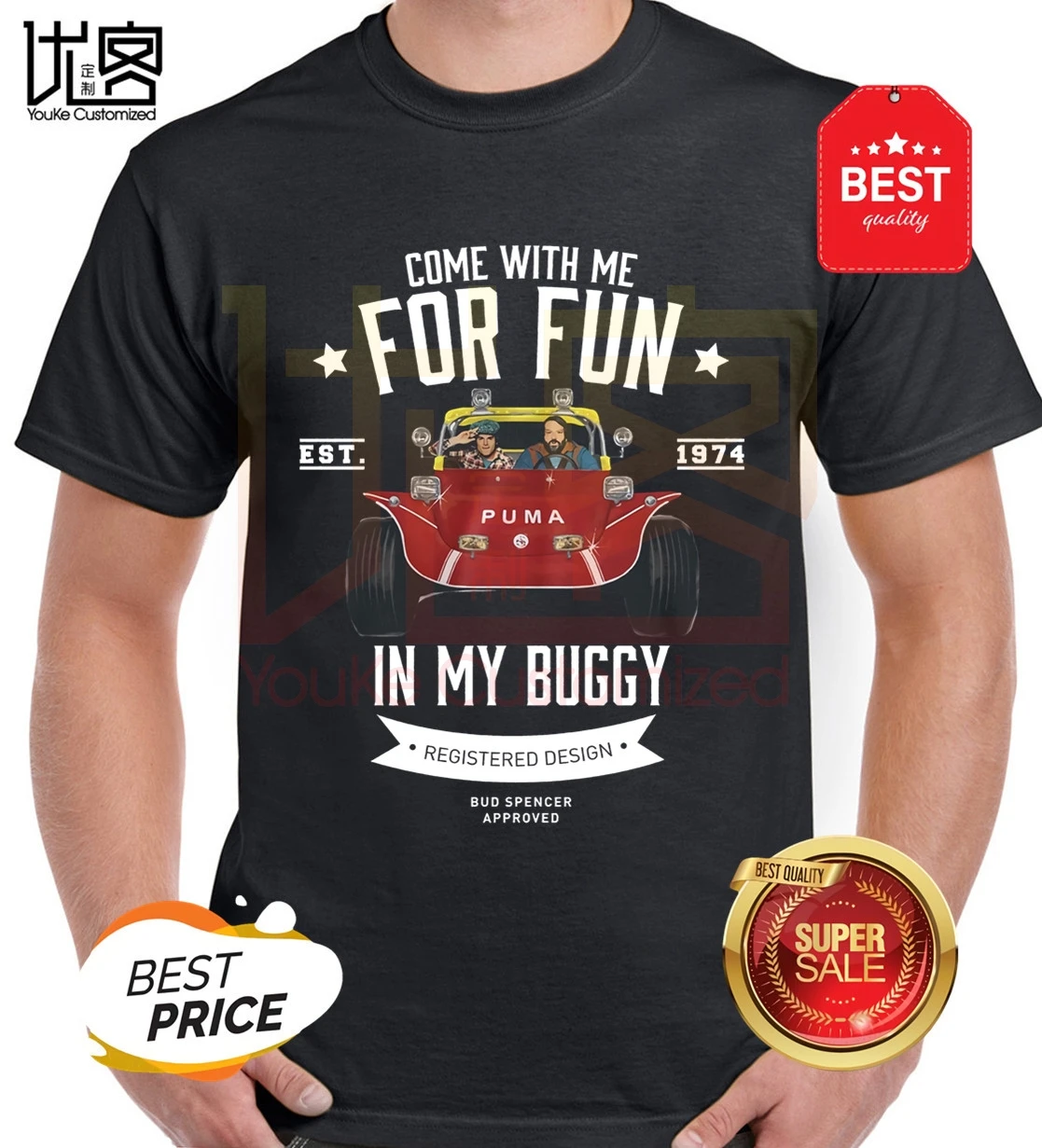 Buggy Bud Spencer забавная футболка мужские летние футболки из 100% хлопка Самые новые