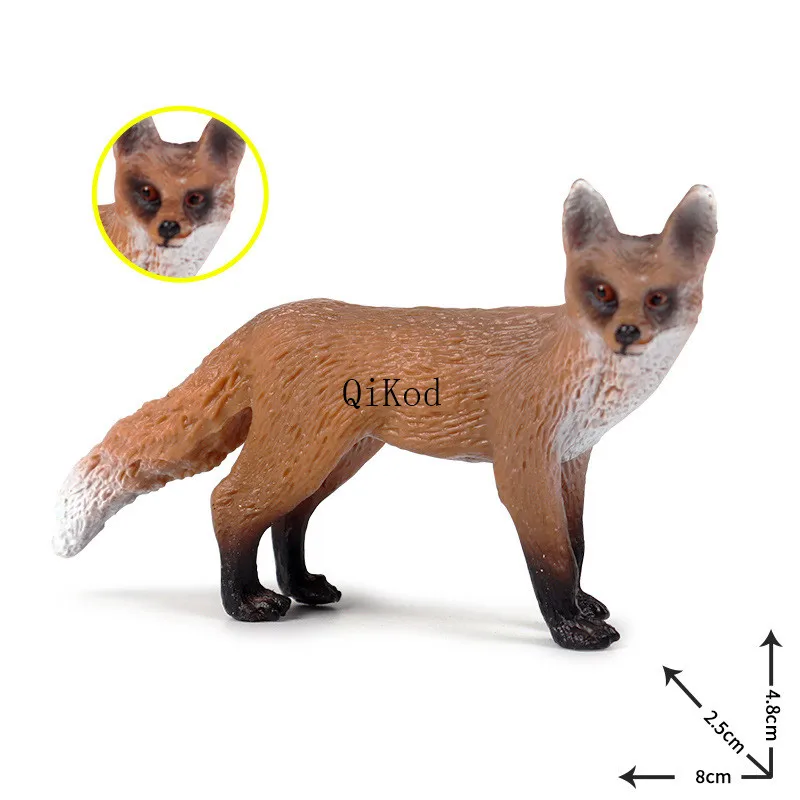 Fox Toy, Red, Animal, Very Realistic Rubber Figure, Model, Educational, Animal, Hand Painted Figurines, 3 inch Ch098 BB86