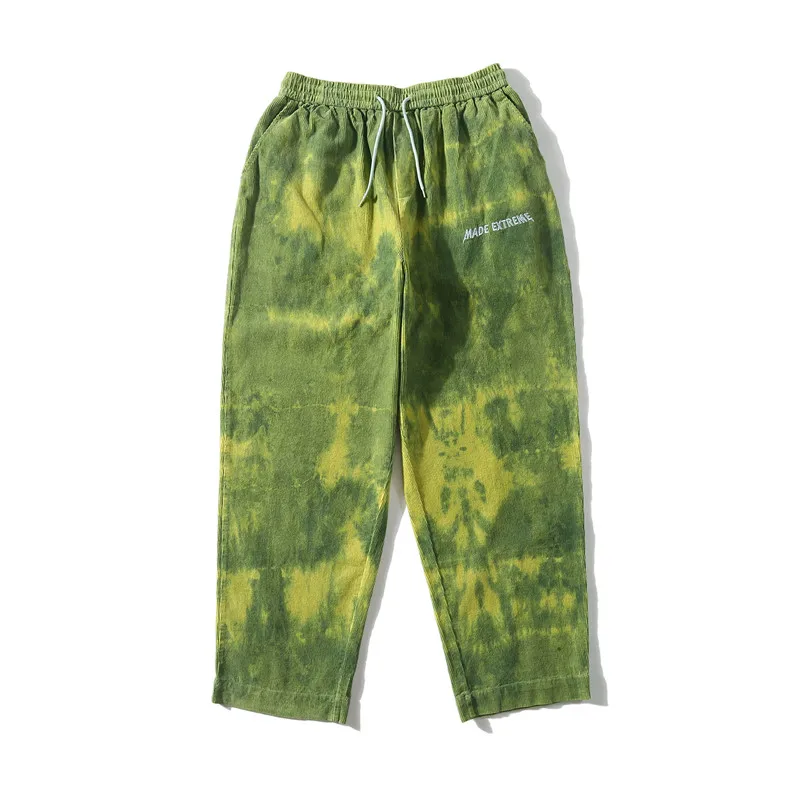 Вельветовые женские брюки, свободные женские брюки с вышитыми буквами, женские брюки кофейного/зеленого цвета