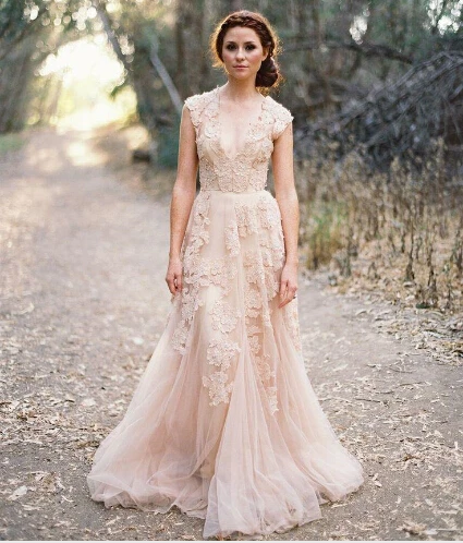Casamento свадебное платье невесты с коротким рукавом vestido de noiva сексуальные романтические Длинные платья для матери невесты цвета шампанского с v-образным вырезом