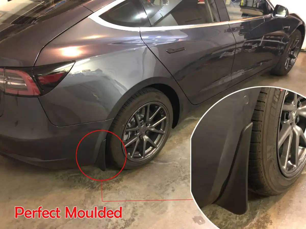 R RUIYA Pack of 4 Tesla Model 3 Mud Flaps Splash Guards Fender Mudflaps Fit Front Rear Mudguard Painted White