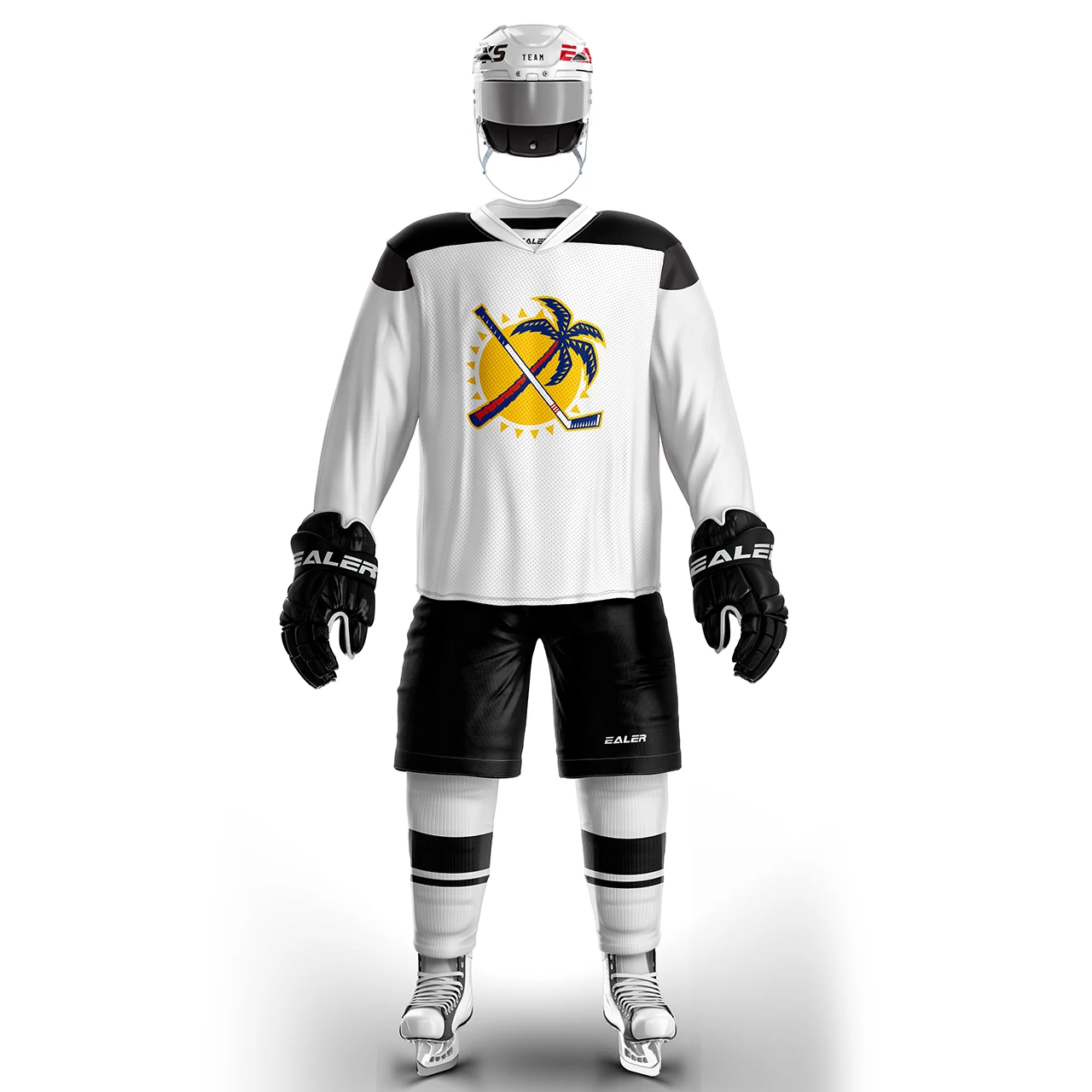 Han Duck high-quality light and thin breathable white personalized ice hockey practice jersey & large street shirt-all sizes
