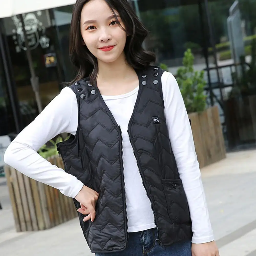 

USB 5/7 Zone Heating Vest Dual Control Switch Charging Smart Heating Clothes Electric Constant Temperature Winter Warm Waist