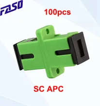 (Ready Stock) 100Pcs SC APC Adapter Connector Fiber Optic Adapter Simplex Single-mode Plastic