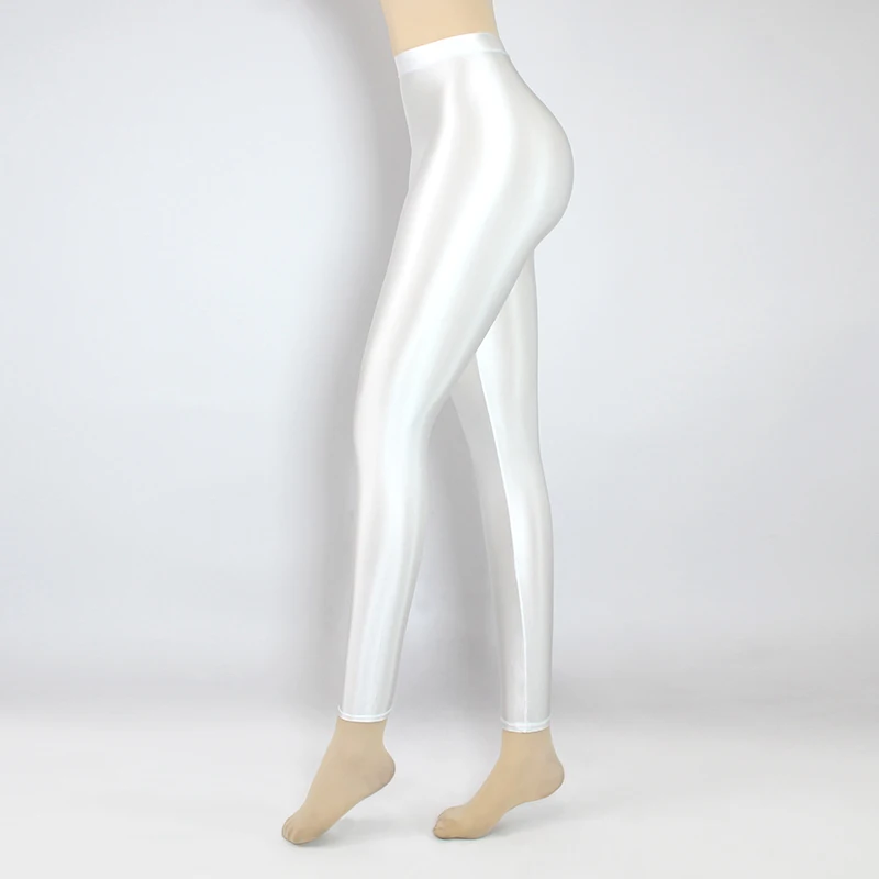XClocKNYoung satin glossy pants High Waist Sport Women Fitness Shiny Yoga Pants Tights Leggings High Elastic glossy leggings