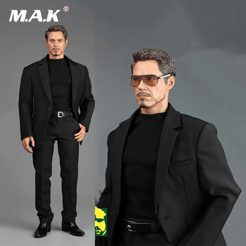 1/6, черный мужской костюм джентльмена, комплект одежды, AFS TOYS A013, мужской комплект повседневной одежды для 12 дюймов, Мужская фигурка, голова Тони
