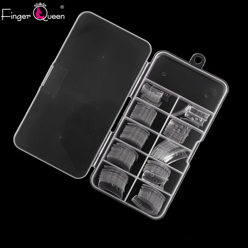 Fenger queen 100 шт+ коробка накладные ногти вид любви искусственные длинные прозрачные/натуральные накладные ногти искусство советы полное покрытие маникюр