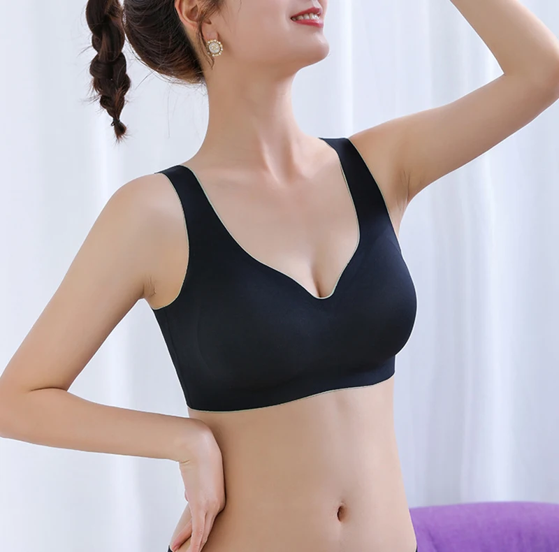 3 Pcs Latex Seamless Bra Push Up Bralette Underwear Bras For Women Cooling  Gathers Shock-proof Female Intimate Comfortable Bra