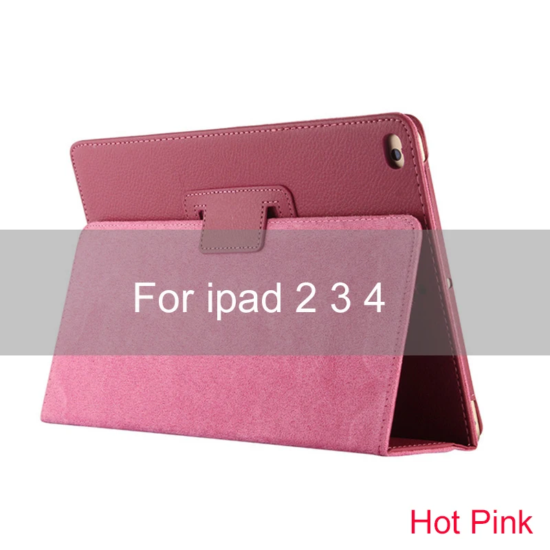 Essidi противоударный кожаный чехол для ipad 2 3 4th Genration Планшет Флип защитный чехол кожа для ipad 2 3 4-го поколения - Цвет: Розово-красный