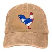Для мужчин или Для женщин Регулируемый джинсы Бейсбол Кепки s петух с Пуэрто-Рико Флаг-1 Snapback Кепки