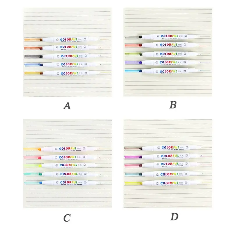 OOTDTY 5 шт. маркер с двойной головкой ручка маркер Пастель Жидкий Мел флуоресцентный Pencl