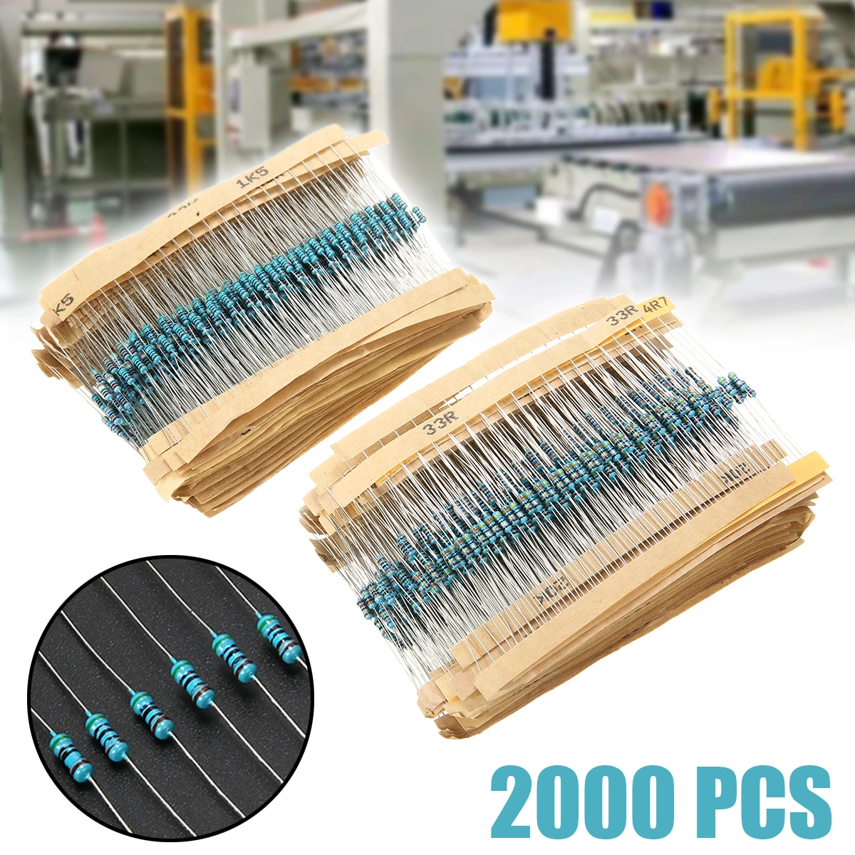 2000Pcs 100 Values 1ohm~1M 1/4w Resistance Metal Film Resistor Assortment Kit 2000Pcs 100 Values 1ohm~1M 1/4w Resistance Metal Film Resistor Assortment Kit