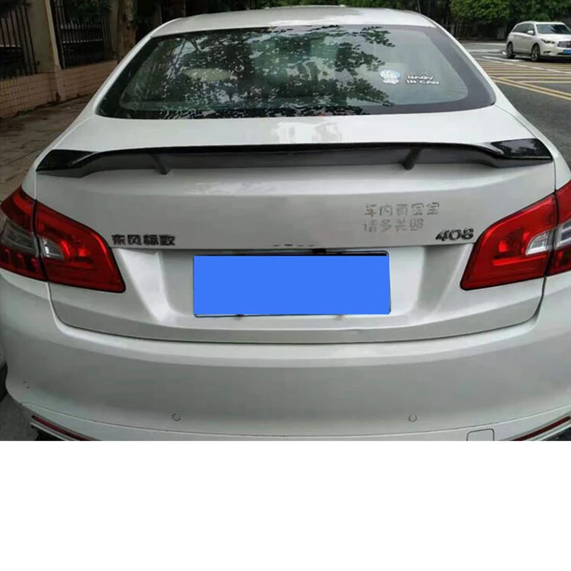 Спойлер из настоящего углеродного волокна для peugeot 408, высококачественный задний спойлер для губ, заднее крыло-, задний спойлер для багажника автомобиля, 408 FRP материал, крыло