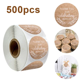 

Label Sticker Round Kraft Paper Sealing Baking Biscuit Bag Decorative gift decor Seal Sticker Baking Seal Label Sticker500pcs