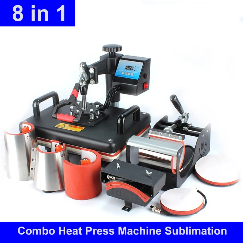 

MEDIA Brand 8 IN 1 Combo Heat press Machine Sublimation Printer Digital Heat Transfer Press Machine for Cap Mug Plate Tshirts