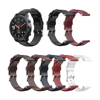 

Anti-Scratch Cowhide Leather Watchband Wrist Strap Bracelet Replacement for Huami Amazfit GTR 42MM/Huami Youth BIP Smart Watch A