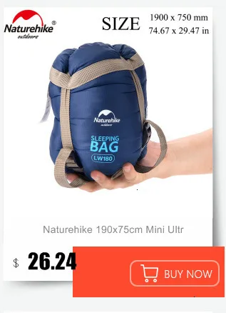 Naturehike 20D зимний утепленный спальный мешок с гусиным пухом для мам, супер сохраняющий тепло, 750FP, комфортное ограничение температуры-15℃-42℃