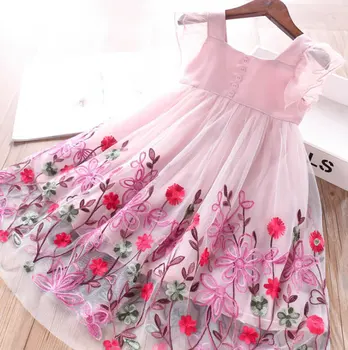 

5P220Sequins Tutu Short Sleeve Princess Baby Girl Dress 2020 New Summer Party Wedding Kid Dress For Girl Wholesale Child Clothes
