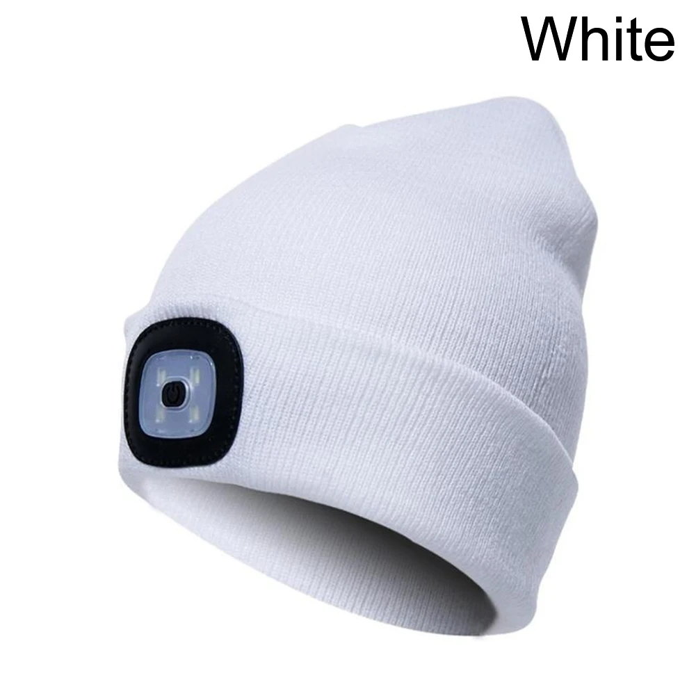 Зимние 2 в 1 теплые шапочки Gorro с ночным светильник, шерстяные шапки, светодиодный светильник ing Caps, переносные уличные походные беговые фары