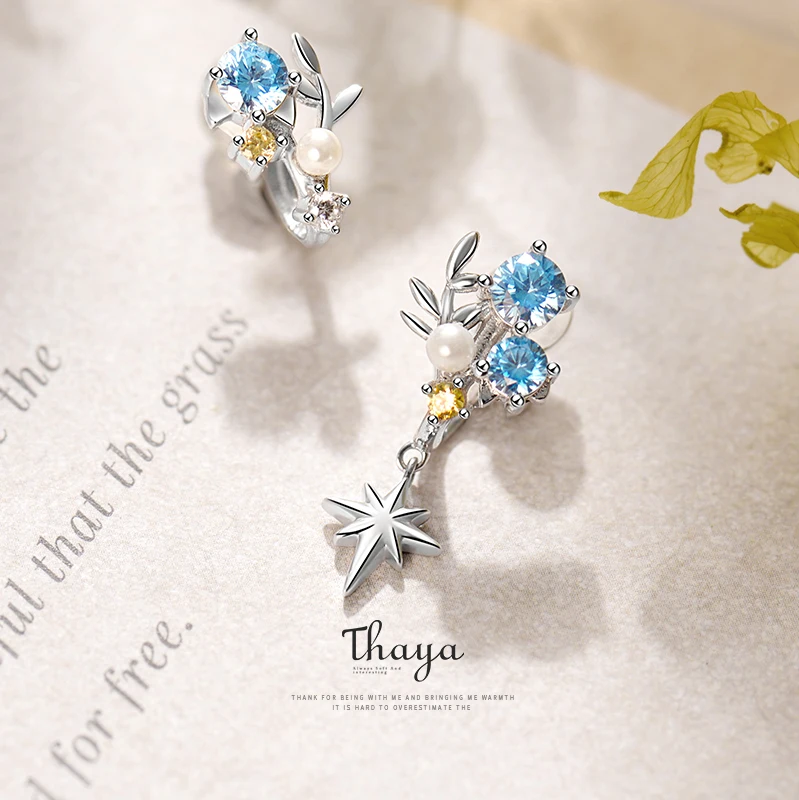 Thaya Firefly серьги с синим зажимом серебро 925 пробы новые для роскошных специальных