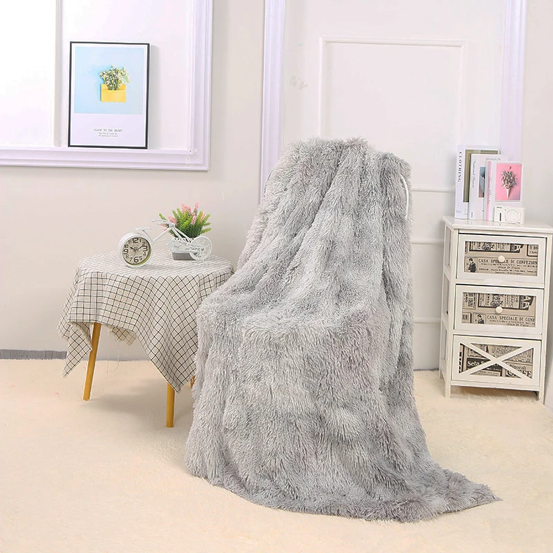 MYRU Plush Super Soft Blanket Bedding Sofa Cover Furry Fuzzy Fur Warm Throw Quli 