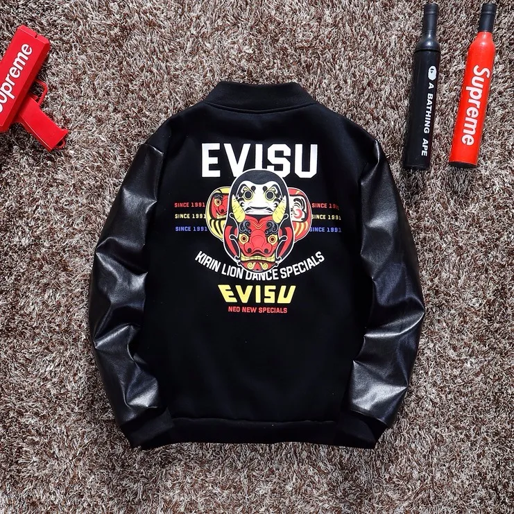 Подлинный Evisu, осенне-зимнее Мужское пальто, куртка, высокое качество, модный теплый дышащий мужской женский синтетический Тренч для пары