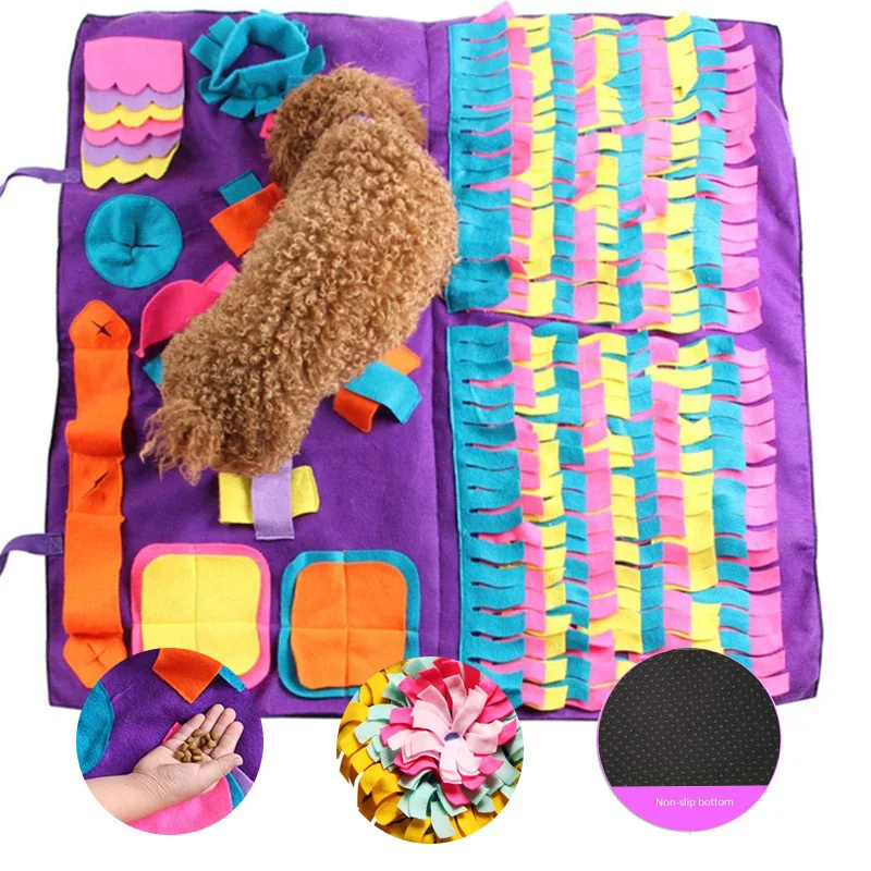 

Pet Dog Sniffing Mat Find Food Pet Interactive Play Toys Dog Mat For Relieve Stress Puzzle Pet Feeding Pad Training Blanket