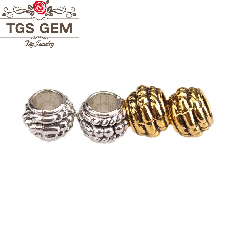 

Zinc Alloy Metal Spacer Beads Three Layer Oblate Beads for DIY Bracelet Necklace Jewelry Findings Making 10/50/100pcs 6*8mm
