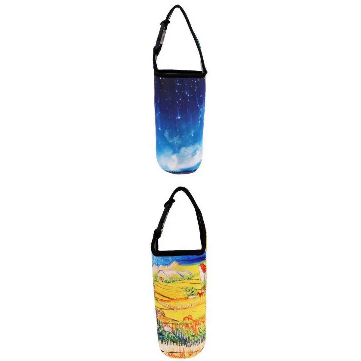 2x Stylish Neoprene Water Bottle Protector Pouch Carrier Holder for Tumbler Mug for Home Office Outdoor