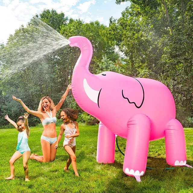 220cm Summer PVC Animal Sprinkle Water Park Inflatable Elephant Outdoor Beach Toy Children Play Water Spray Water Garden Toys 2