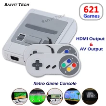 Супер SNES игровая консоль 8 бит семейная мини-игра Ретро Классический AV/HDMI выход портативный игровой плеер встроенный 621 игр