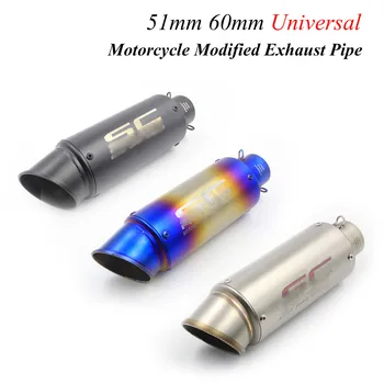 

51-60mm Akrapoviccc Motorcycle SC Racing Exhaust Escape Moto Muffler Pipe Scooter Bike Motocross For YZF R6 Z900 MT07 MT09 NK250