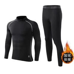 New Men's Compression underwear Sports Leggings Shirt Warm Tracksuit rash guard Fleece base layer Warm Kids Thermal underwear