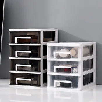 

Cosmetic Drawer Makeup Organizer Plastic Storage Box Lipsticks Jewelry Holder Brushes Container Desktop Cosmetics Storage Case