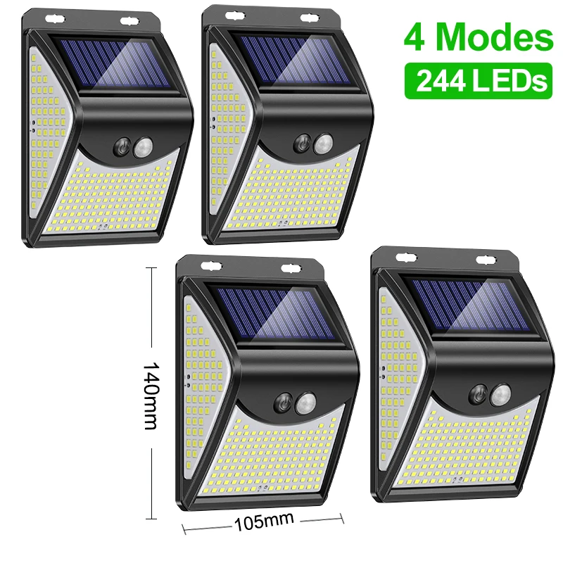 solar wall lights 244 222 Solar Lamp Outdoor 4 Mode Solar LED Light Outdoor Solar Light with Motion Sensor Light Sunlight for Garden Decoration solar porch light Solar Lamps