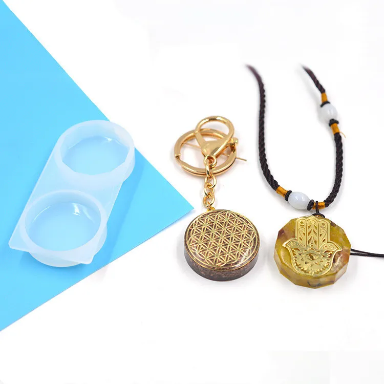 

PopularRound And Diamond Silicone Molds UV Resin Mold Cute Decoration Pendant Necklace Pendant Mould Craft Jewellery Making Mold