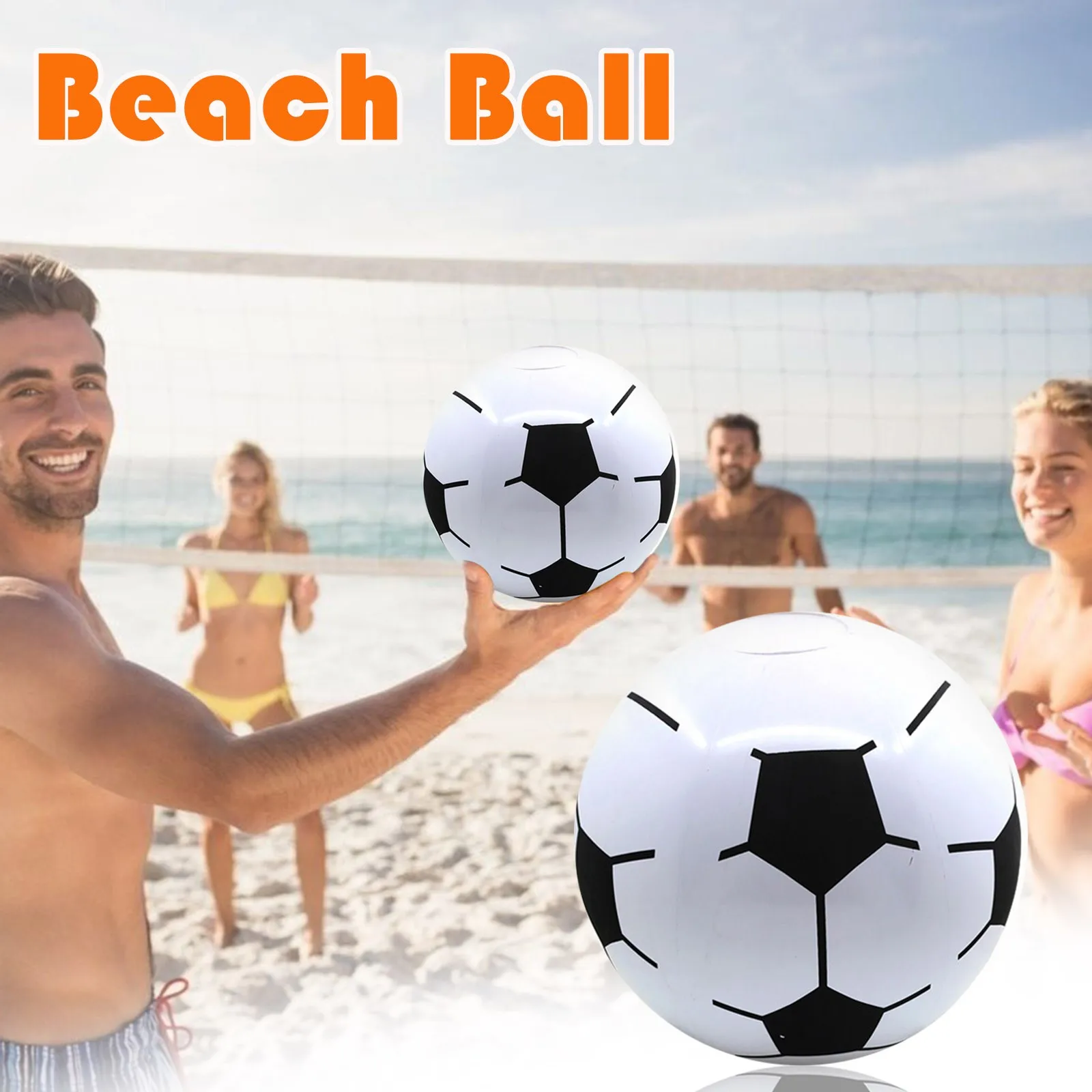 Football Inflatable 8” Toys Games Children Sports Ball Summer Beach Pool Party 