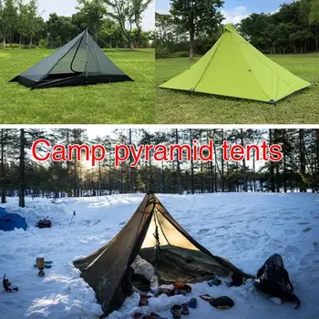 

Pyramid Tent Camping Tent Outdoors Travel Bedding Green Oxford Cloth Folding Tent Hunting Hanging Bed Mosquito Net Hiking