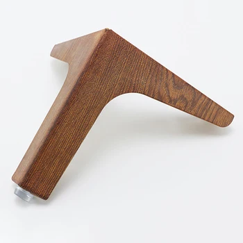 

4 Pc 135mm Wood Grain Metal Furniture Legs Triangle Sofa Feet For Cabinet Chair