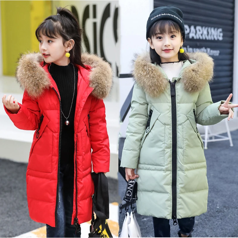 

5 Color Winter Kids Down Jacket for Girls Children Keeping Warm Windproof Outerwear Hooded Padded Down Coats Girls Snowsuit