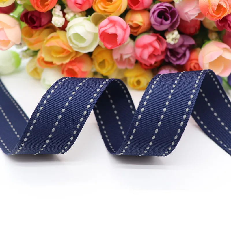 Navy Blue 5 ярдов ленты с крестиком 9 мм/25 мм/38 мм три ряда прыжки точки ленты пробки для бутылок DIY ремесла аксессуары ручной работы Y19072202 - Цвет: Navy Blue