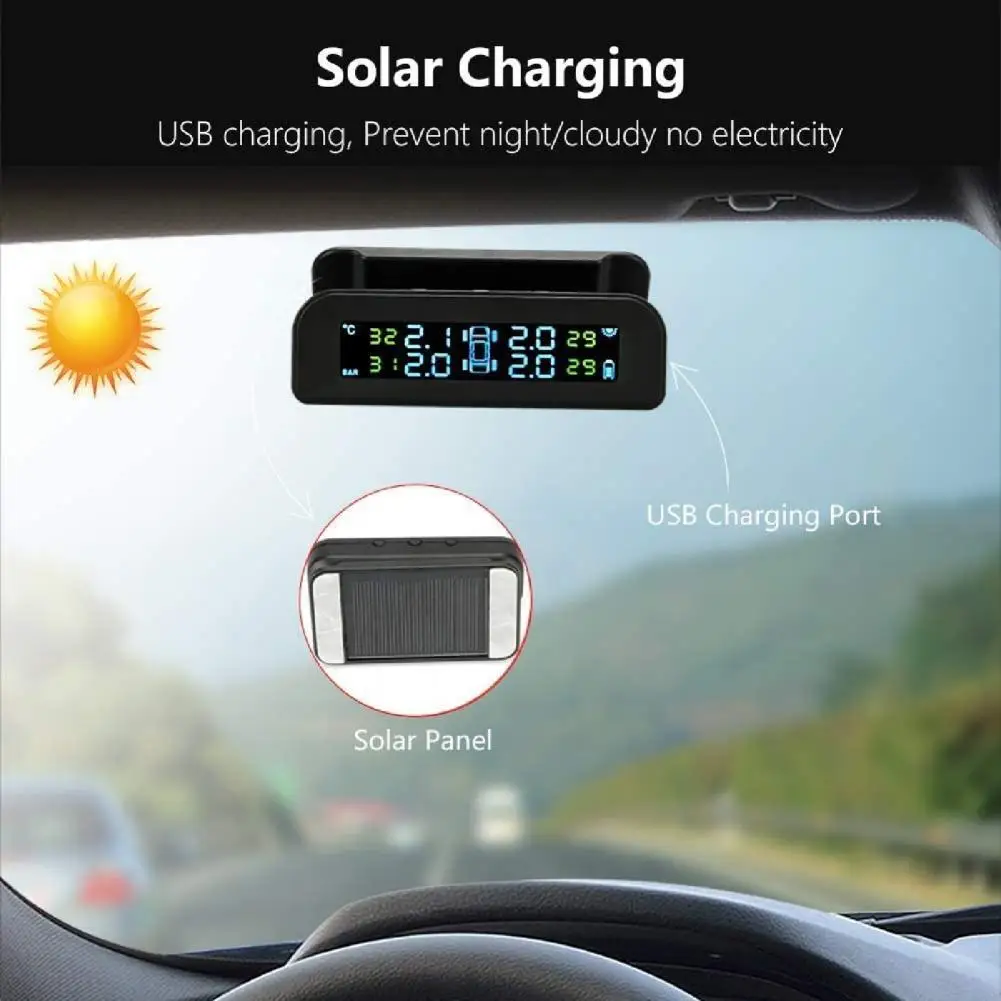

Anti-oxidizing Easy Reading Solar Power Tire Pressure Monitoring System for Vehicles