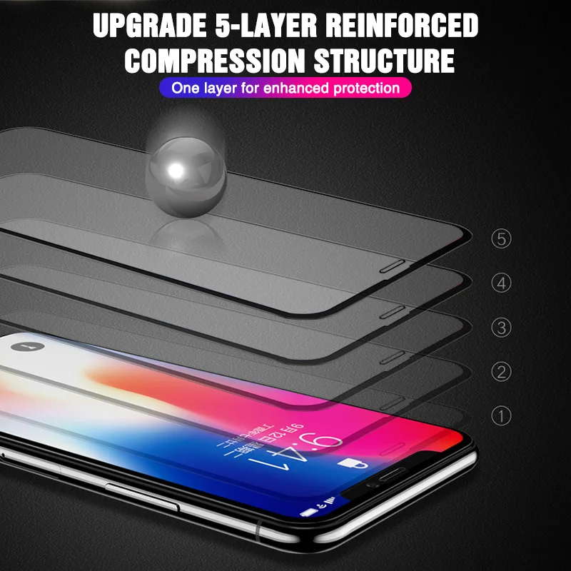 100D полное покрытие Защитное стекло для IPhone X XR XS 6 6S 7 8 Plus Защитная пленка для экрана на IPhone XR XS MAX 5 5S SE 8 7 X стекло